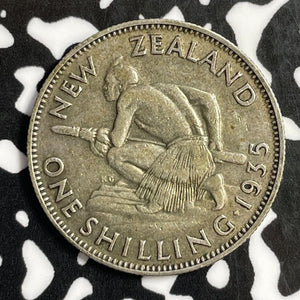 1935 New Zealand 1 Shilling Lot#E1979 Silver!