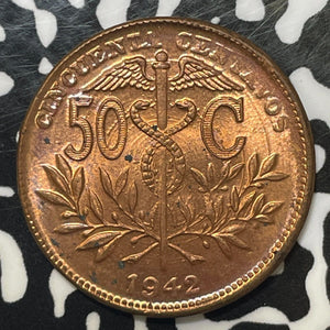 1942 Bolivia 50 Centavos Lot#E4465 High Grade! Beautiful!