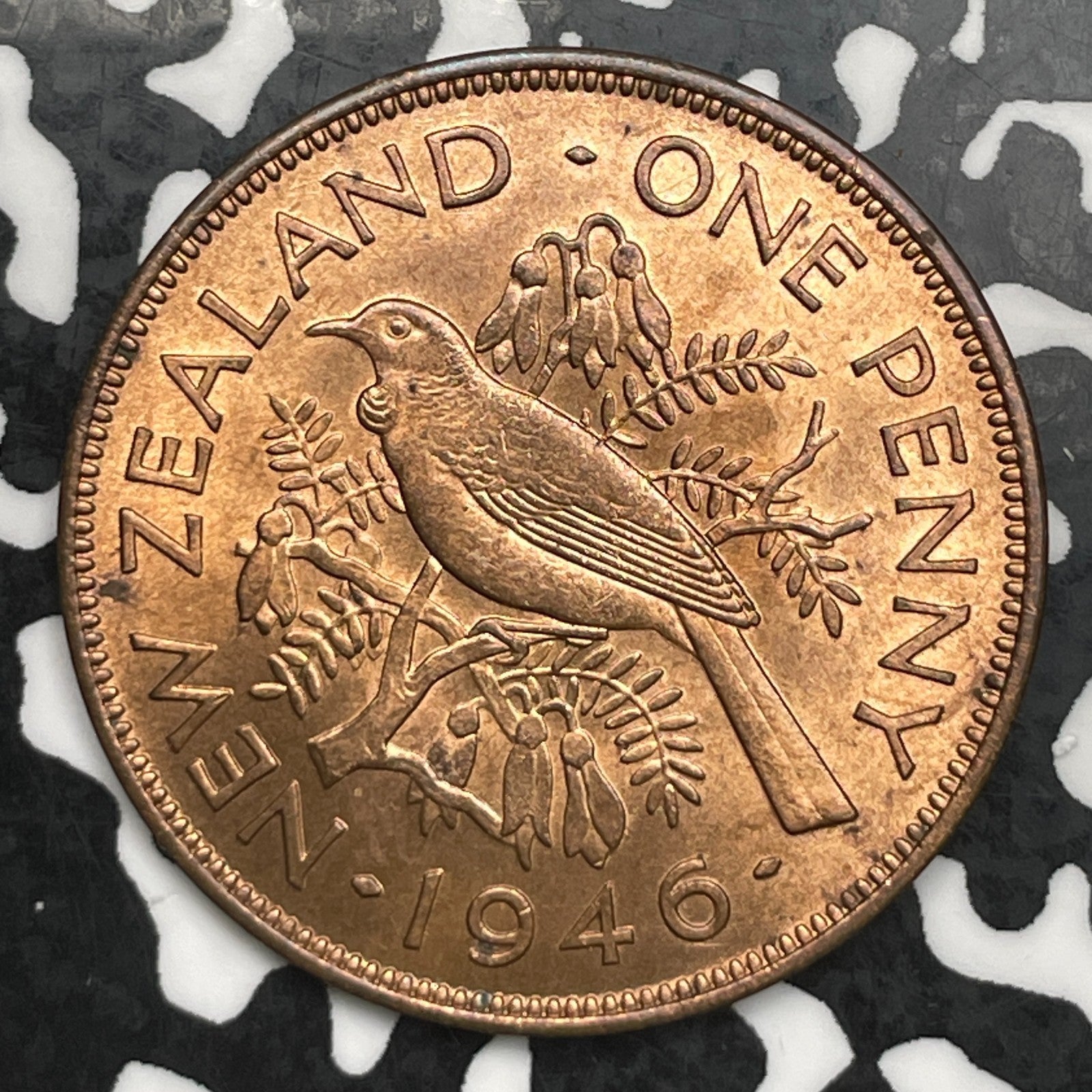 1946 New Zealand 1 Penny Lot#F7257 High Grade! Beautiful!