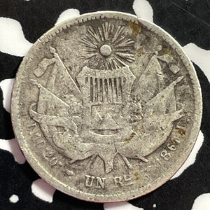 1864 Guatemala 1 Real Lot#E9238 Silver!