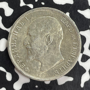 1913 Bulgaria 1 Lev Lot#T8133 Silver! High Grade! Beautiful!