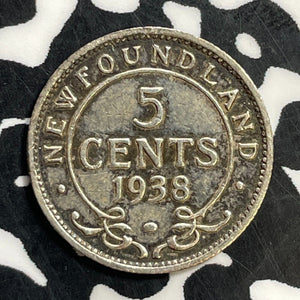 1938 Newfoundland 5 Cents Lot#T0285 Silver! Nice!