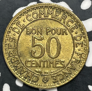 1928 France 50 Centimes Lot#C0260 High Grade! Beautiful!