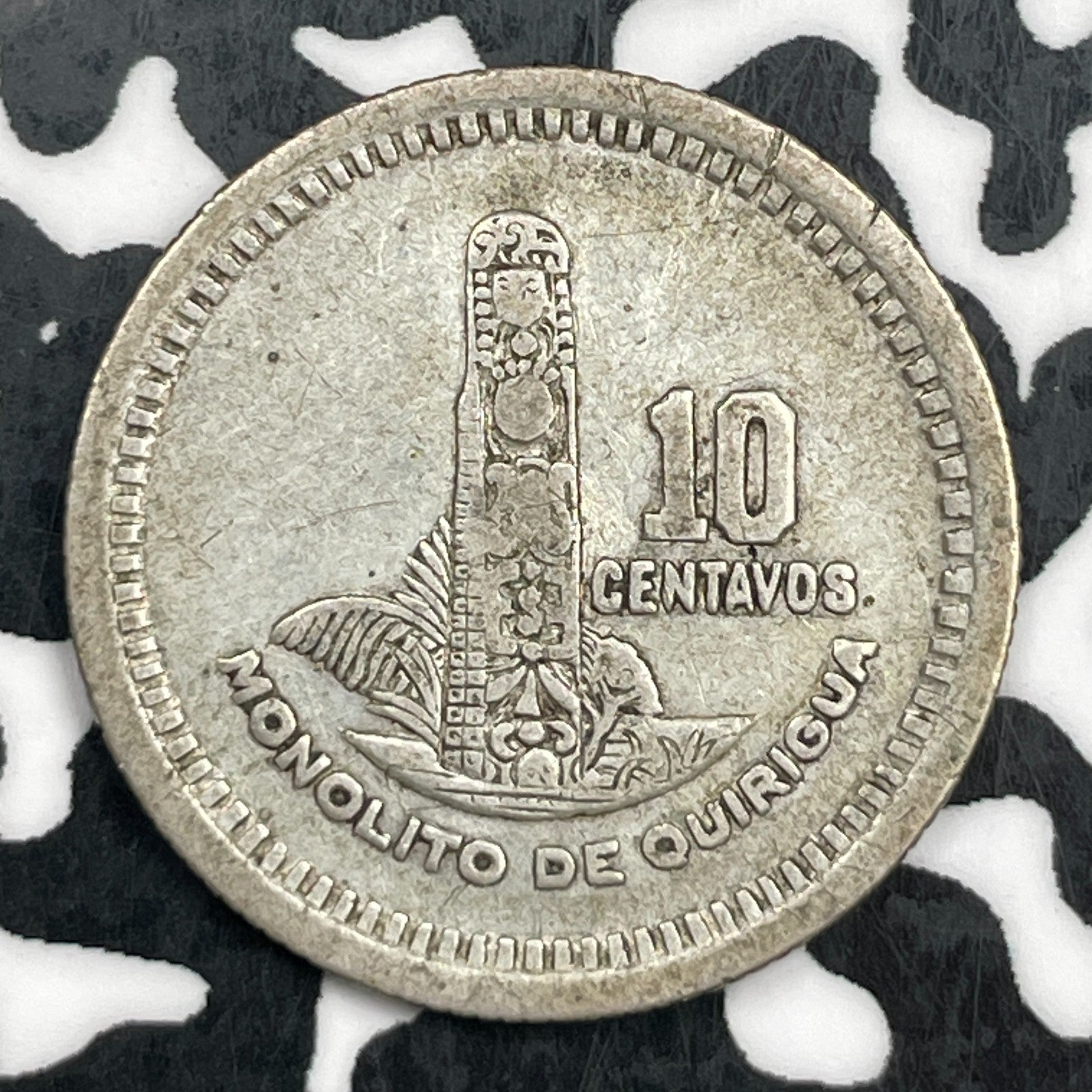 1950 Guatemala 10 Centavos Lot#F5440 Silver!