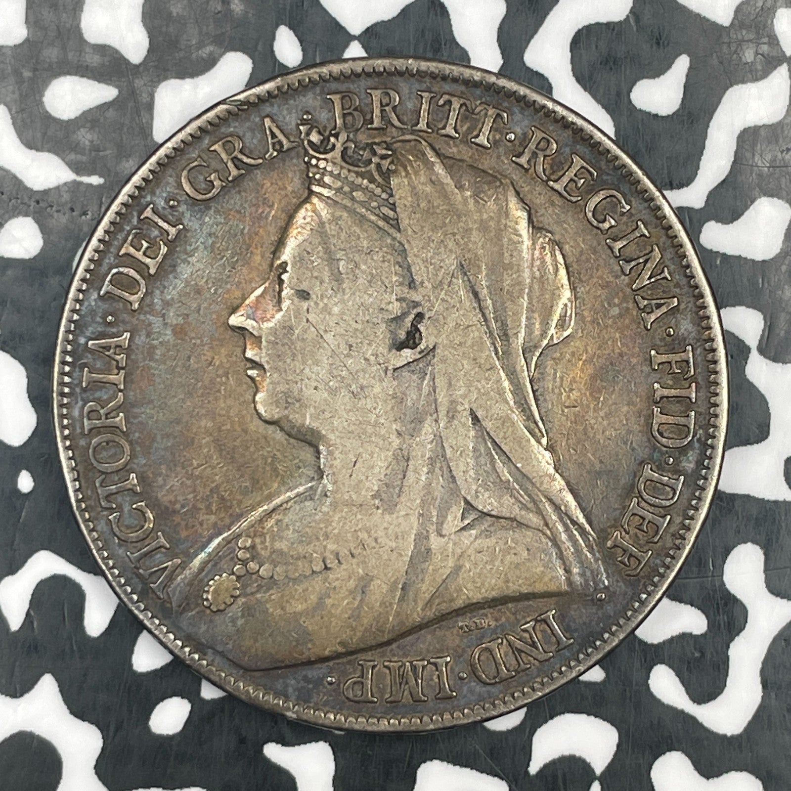 1899 Great Britain Victoria 1 Crown Lot#JM2340 Large Silver!