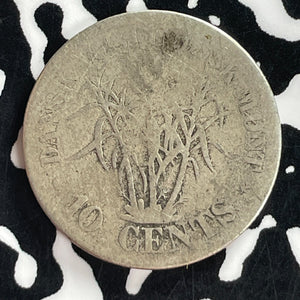 1859 Danish West Indies 10 Cents Lot#T7518 Silver!