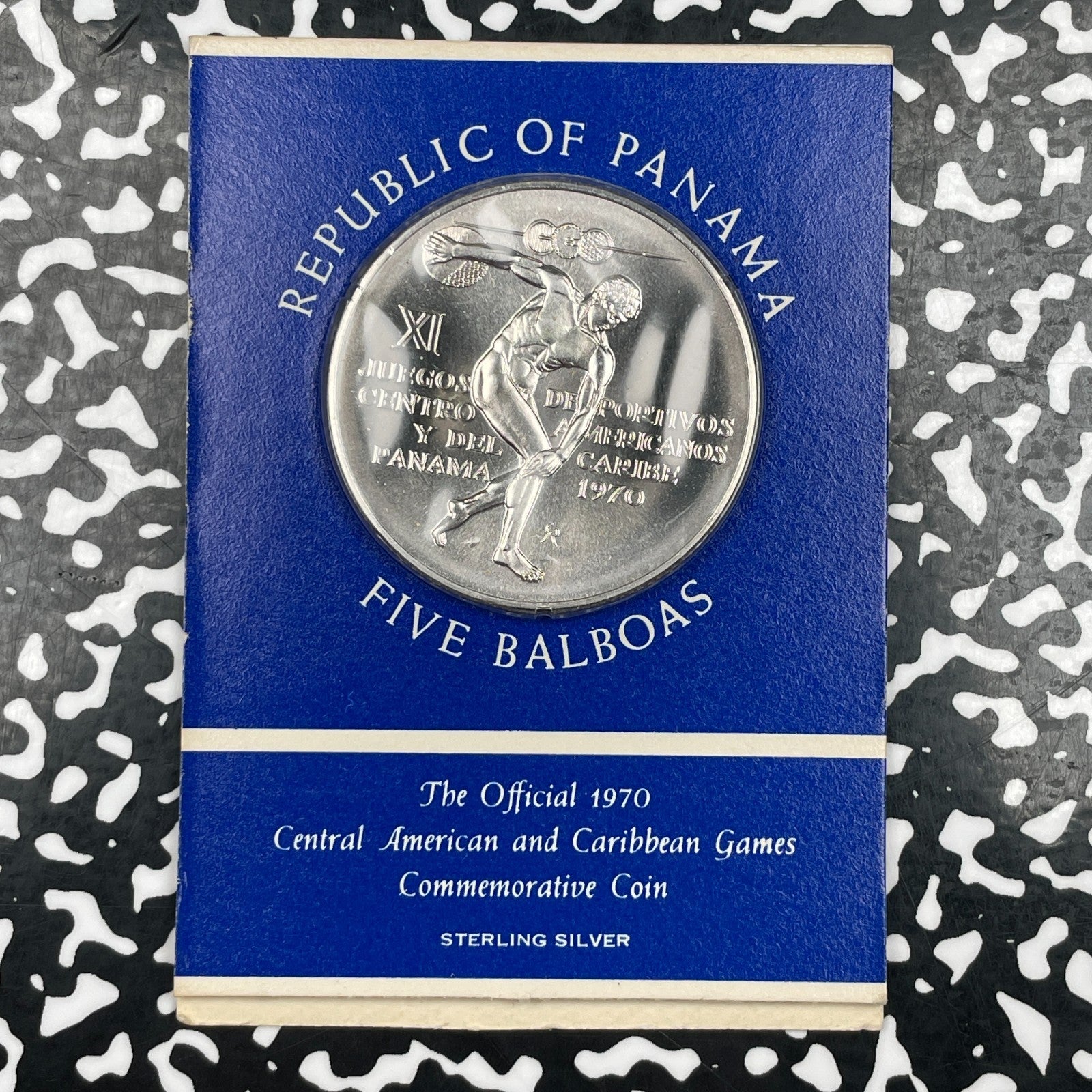1970 Panama Central American & Caribbean Games 5 Balboas Set Lot#OV2038 Silver!