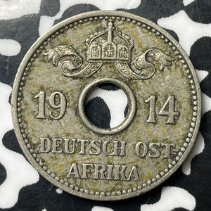 1914-J German East Africa 5 Heller Lot#MK205