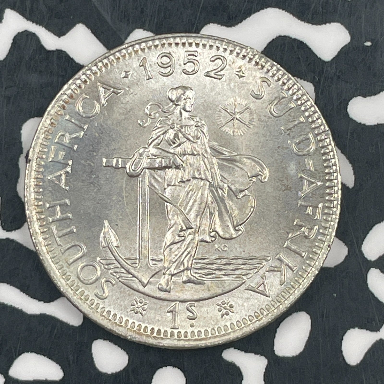 1952 South Africa 1 Shilling Lot#F7850 Silver! High Grade! Beautiful!