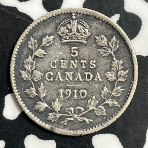 1910 Canada 5 Cents Lot#T0579 Silver!