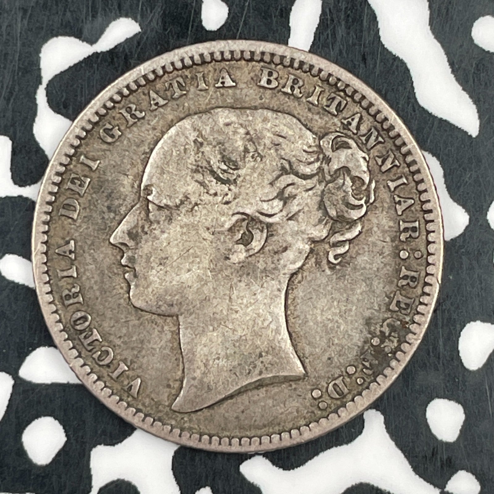 1873 Great Britain 1 Shilling Lot#F7371 Silver! Die#84