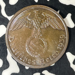1939-D Germany 2 Pfennig Lot#T5789 High Grade! Beautiful!