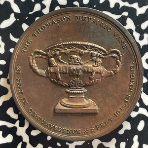 1821 G.B. Thomason Metallic Vase Medal Lot#OV1584 Old Cleaning, BHM#1176, 54mm