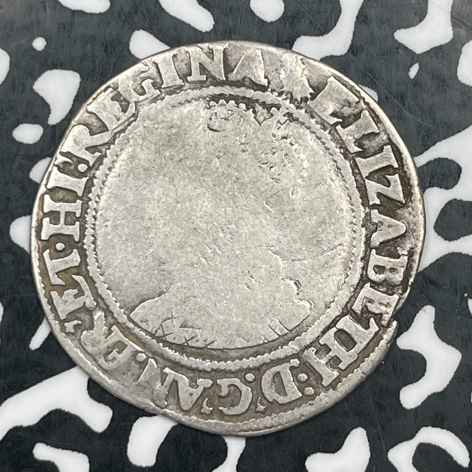 (1560-61) G.B. Elizabeth I 1 Shilling Lot#JM1784 Silver! Old Cleaning, S-2555
