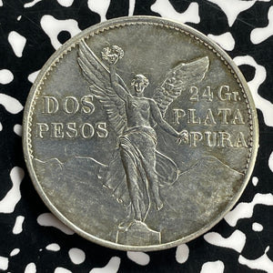 1921-Mo Mexico 2 Pesos Lot#JM9819 Large Silver! Nice!