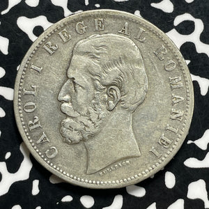 1881 Romania 5 Lei Lot#JM9982 Large Silver!