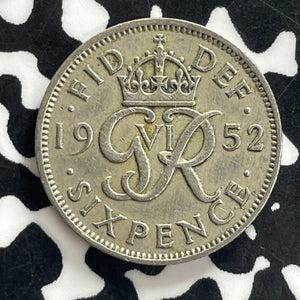 1952 Great Britain 6 Pence Sixpence Lot#C1300 Better Date!