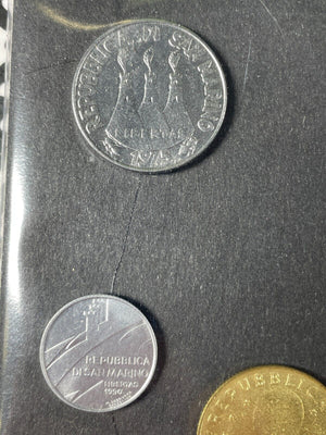 (1974-1996) San Marino 10x Coin Souvenir Mint Set Lot#B1948 With Case
