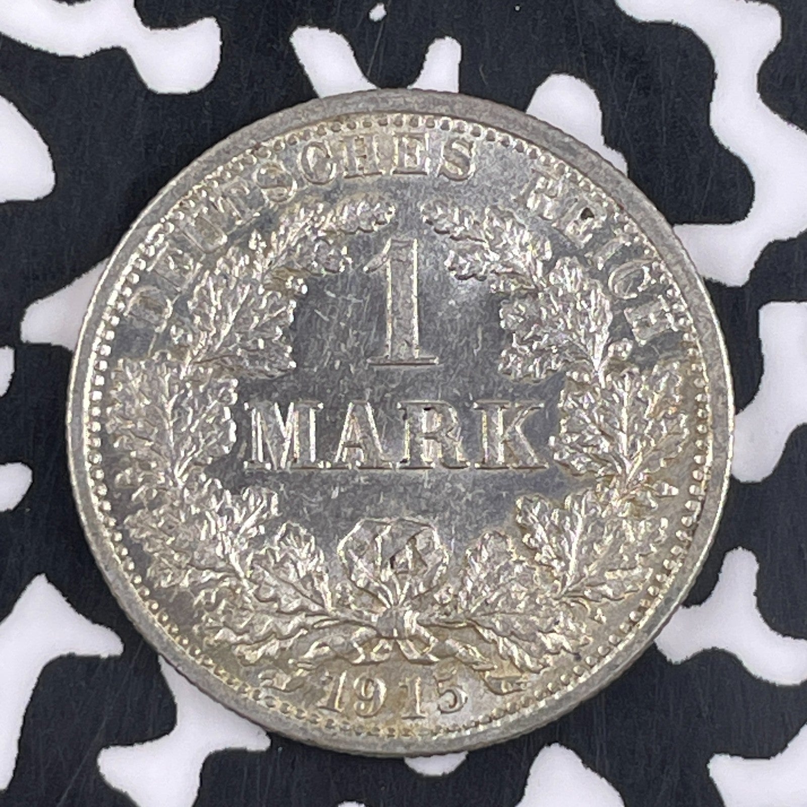 1915-F Germany 1 Mark Lot#F2602 Silver! High Grade! Beautiful!