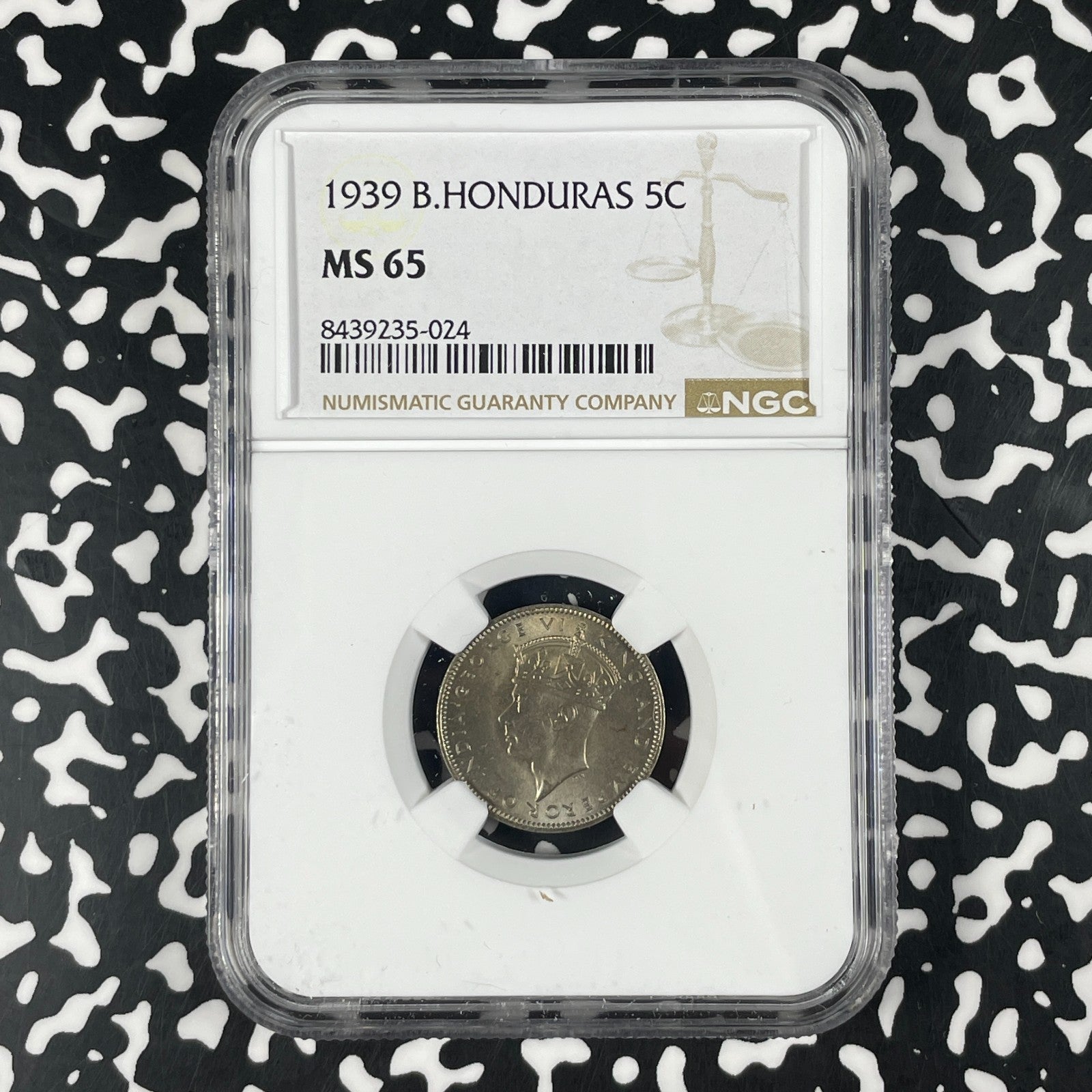 1939 British Honduras 5 Cents NGC MS65 Lot#G3273 Gem BU!