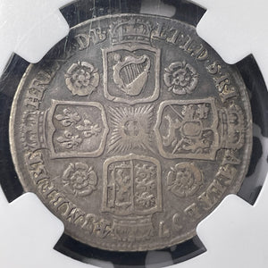 1743 G.B. George II 1 Shilling NGC VF25 Lot#MK75 Silver! With Roses