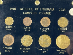 (1925-38) Lithuania Complete Coinage Set In Capital Plastic Lot#B2134 Silver!