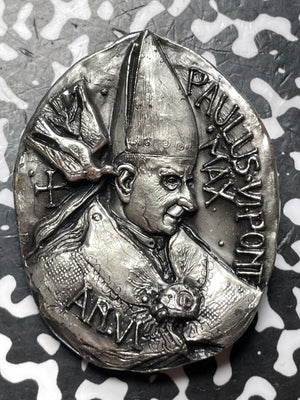 (1968) Vatican City Paul VI Annual Medal By Bodini Lot#JM7457 Silver! 35x45mm