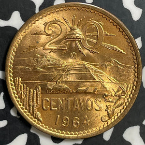 1964 Mexico 20 Centavos Lot#E7393 High Grade! Beautiful!