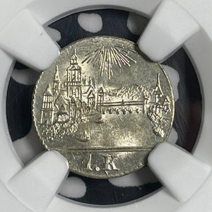(1839) Germany Frankfurt City View 1 Kreuzer NGC MS66 Lot#G9886 Gem BU!