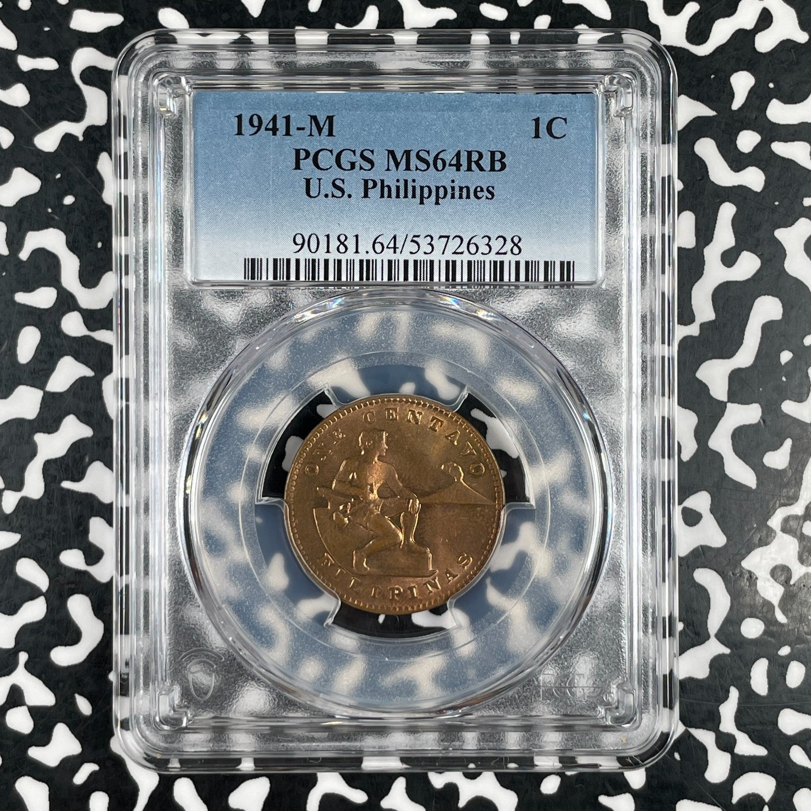 1941-M U.S. Philippines 1 Centavo PCGS MS64RB Lot#G3870 Choice UNC!