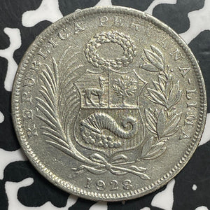 1928 Peru 1/2 Sol Half Sol Lot#T1729 Silver!
