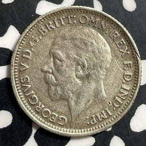 1928 Great Britain 6 Pence Sixpence Lot#E7841 Silver!