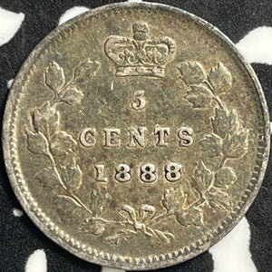 1888 Canada 5 Cents Lot#E0226 Silver! Nice!