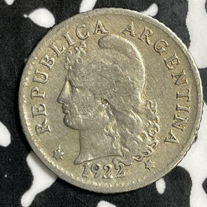 1922 Argentina 5 Centavos Lot#E5730