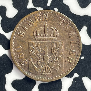 1868-B Germany Prussia 1 Pfennig Lot#T9211 Old Cleaning