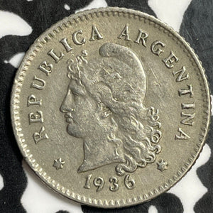 1936 Argentina 10 Centavos Lot#E5738