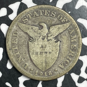 1918-S U.S. Philippines 50 Centavos Lot#T6738 Silver!