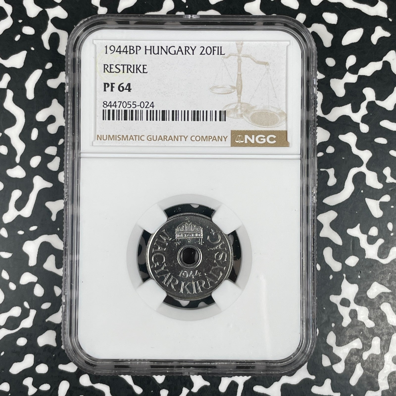 1944-BP Hungary 20 Filler NGC PR64 Lot#G3573 Proof! Choice UNC! Restrike