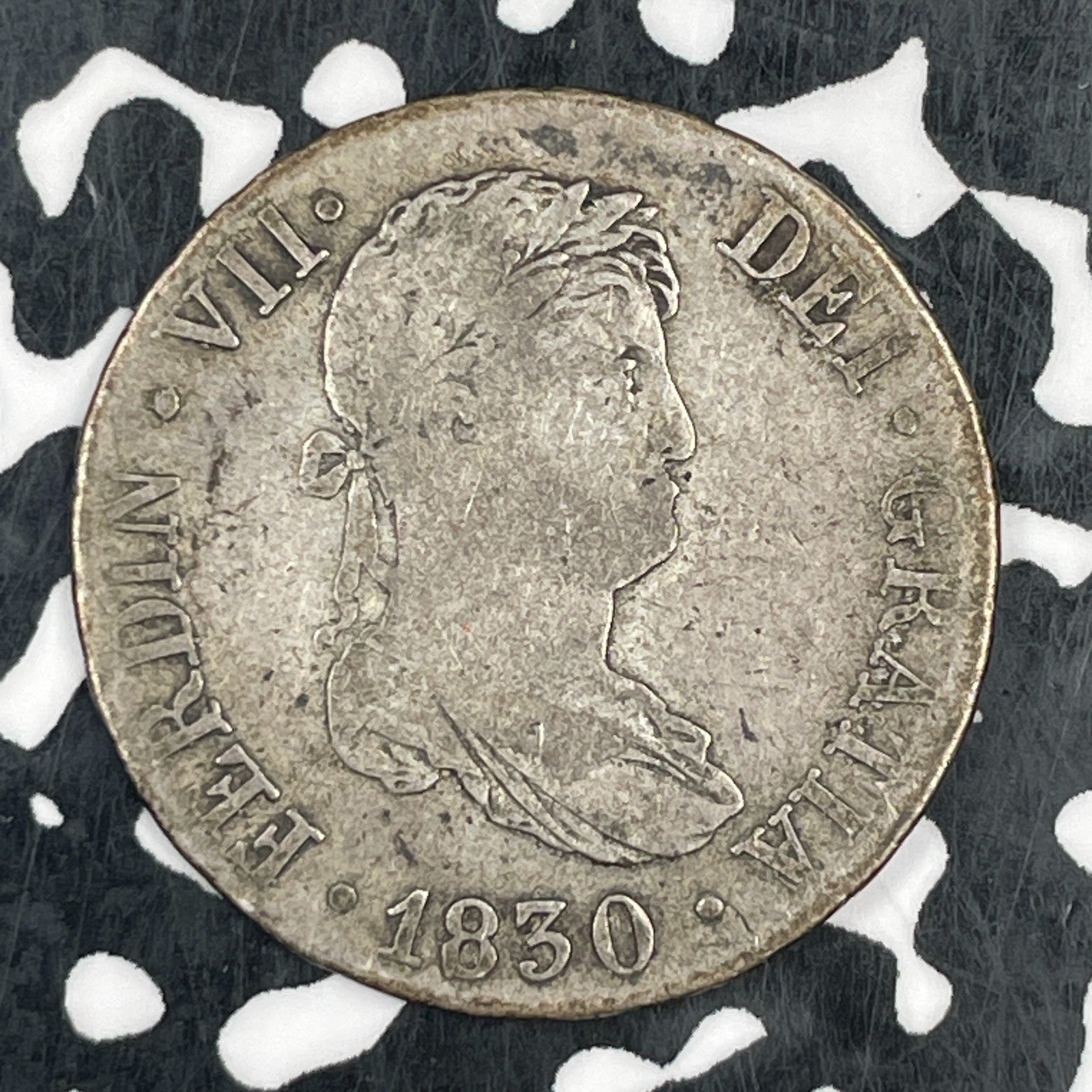 1830-M AJ Spain 2 Reales Lot#F7521 Silver! KM#460.2