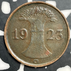 1923-G Germany 1 Pfennig Lot#E9063 Better Date