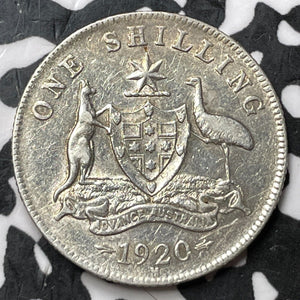 1920-M Australia 1 Shilling Lot#JM7222 Silver! Nice!