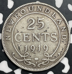 1919-C Newfoundland 25 Cents Lot#T9839 Silver!