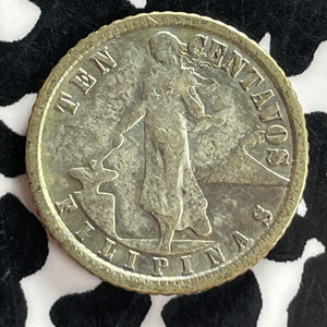 1914-S U.S. Philippines 10 Centavos Lot#T7368 Silver!