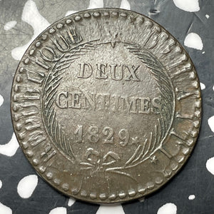 AN 26 (1829) Haiti 2 Centimes Lot#MK379 KM#A22