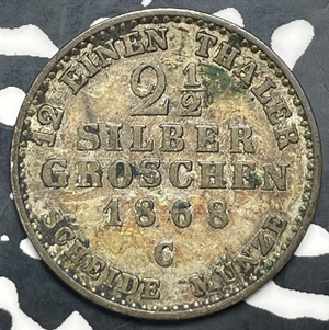 1868-C Germany Prussia 2 1/2 Groschen Lot#T9990