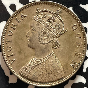 1862 India 1 Rupee Lot#JM9313 Silver! High Grade! Beautiful!