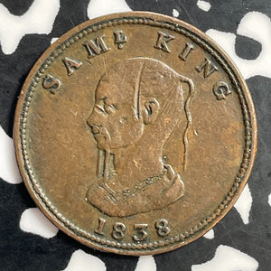 1838 Great Britain SAML King Farthing Token Lot#E9983 Obverse Scratch