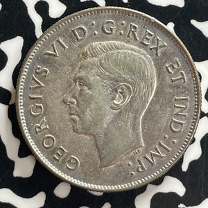 1947 Canada 50 Cents Lot#T7636 Silver! Nice! Curved '7'