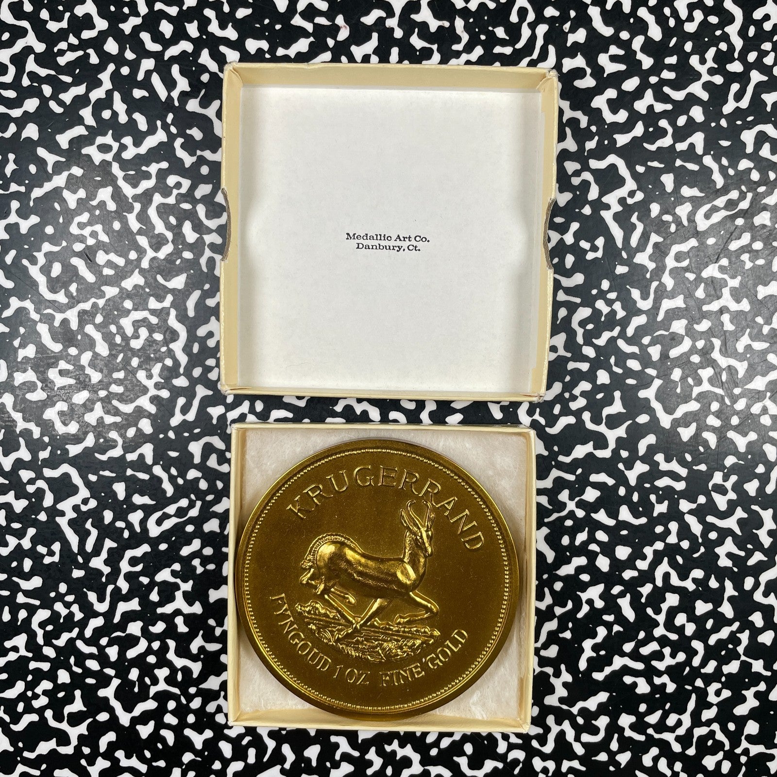 Undated U.S. Medallic Art Co. Base Metal Krugerrand Medal Lot#B3516 With Box