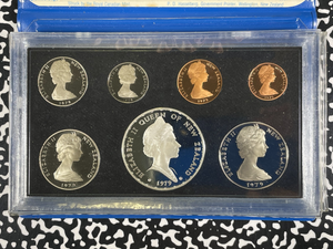 1979 New Zealand 7x Coin Proof Set Lot#B2618 Including Silver! W/ Original Case